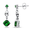 Thumbnail Image 0 of Lab-Created Emerald 1/20 ct tw Diamond Sterling Silver Earrings