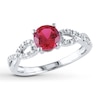 Thumbnail Image 0 of Lab-Created Ruby Ring 1/15 ct tw Diamonds 10K White Gold
