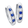 Thumbnail Image 0 of Hoop Earrings Lab-Created Sapphire Sterling Silver