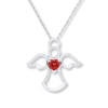Thumbnail Image 0 of Angel Necklace Lab-Created Ruby 10K White Gold