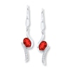 Thumbnail Image 1 of Lab-Created Ruby Earrings Lab-Created Sapphires Sterling Silver