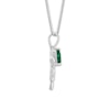 Thumbnail Image 1 of Four-Leaf Clover Necklace Lab-Created Emerald Sterling Silver