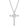 Thumbnail Image 0 of Cross Necklace Lab-Created White Sapphires Sterling Silver
