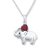 Thumbnail Image 0 of Elephant Necklace Lab-Created Ruby Sterling Silver