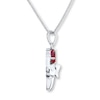 Thumbnail Image 1 of Elephant Necklace Lab-Created Ruby Sterling Silver