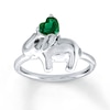 Thumbnail Image 0 of Elephant Ring Lab-Created Emerald Sterling Silver