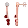 Thumbnail Image 0 of Lab-Created Ruby Earrings 1/20 ct tw Diamonds 10K Rose Gold