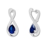 Thumbnail Image 1 of Lab-Created Sapphire Earrings Sterling Silver