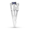 Thumbnail Image 1 of Blue & White Lab-Created Sapphire Ring 10K White Gold