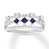 Thumbnail Image 3 of Blue & White Lab-Created Sapphire Ring 10K White Gold