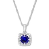 Thumbnail Image 0 of Lab-Created Sapphire Necklace 1/10 cttw Diamonds 10K White Gold