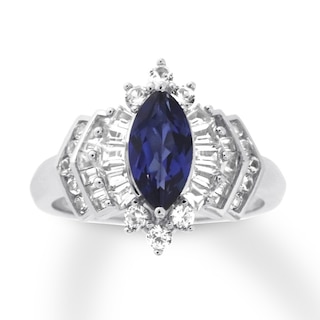 Lab-Created Sapphire Ring Sterling Silver | Kay
