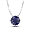 Thumbnail Image 0 of Blue Lab-Created Sapphire Solitaire Necklace Round-cut Sterling Silver 18"