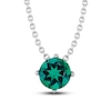 Thumbnail Image 0 of Lab-Created Emerald Solitaire Necklace Round-cut Sterling Silver 18"