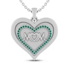 Thumbnail Image 0 of Lab-Created Emerald MOM Heart Necklace Sterling Silver 18"