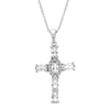 Thumbnail Image 0 of White Lab-Created Sapphire Cross Necklace Sterling Silver 18"