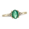 Thumbnail Image 0 of Emerald & 1/10 ct tw Diamond Ring 10K Yellow Gold