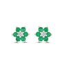 Thumbnail Image 1 of Emerald Stud Earrings 1/20 ct tw Diamonds 10K Yellow Gold