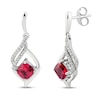 Thumbnail Image 0 of Lab-Created Ruby & White Lab-Created Sapphire Earrings Sterling Silver