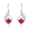Thumbnail Image 2 of Lab-Created Ruby & White Lab-Created Sapphire Earrings Sterling Silver