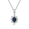 Thumbnail Image 0 of Blue Sapphire & Diamond Necklace 1/15 ct tw 10K White Gold 18"