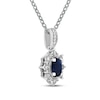 Thumbnail Image 1 of Blue Sapphire & Diamond Necklace 1/15 ct tw 10K White Gold 18"