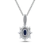 Thumbnail Image 2 of Blue Sapphire & Diamond Necklace 1/15 ct tw 10K White Gold 18"