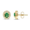 Thumbnail Image 0 of Emerald & Diamond Earrings 1/5 ct tw 10K Yellow Gold