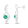 Thumbnail Image 1 of Lab-Created Emerald & Diamond Earrings 1/20 ct tw 10K White Gold