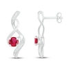 Thumbnail Image 1 of Lab-Created Ruby & Diamond Earrings 1/20 ct tw 10K White Gold
