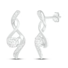 Thumbnail Image 0 of White Lab-Created Sapphire & Diamond Earrings 1/20 ct tw 10K White Gold