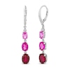 Thumbnail Image 0 of Vibrant Shades Lab-Created Ruby, Pink & White Lab-Created Sapphire Earrings Sterling Silver