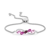 Thumbnail Image 0 of Vibrant Shades Lab-Created Ruby, Pink & White Lab-Created Sapphire Bolo Bracelet Sterling Silver