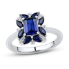 Thumbnail Image 0 of Blue/White Lab-Created Sapphire Ring Sterling Silver