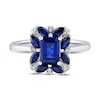 Thumbnail Image 1 of Blue/White Lab-Created Sapphire Ring Sterling Silver