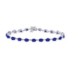 Thumbnail Image 0 of Blue Lab-Created Sapphire Bracelet Oval-cut Sterling Silver