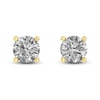 Thumbnail Image 1 of White Lab-Created Sapphire Solitaire Earrings 10K Yellow Gold