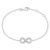 Thumbnail Image 0 of Infinity Bracelet White Lab-Created Sapphire Sterling Silver 7.5"
