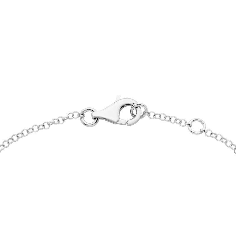 Infinity Bracelet White Lab-Created Sapphire Sterling Silver 7.5"