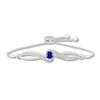 Thumbnail Image 0 of Blue/White Lab-Created Sapphire Bolo Bracelet Sterling Silver
