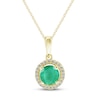 Thumbnail Image 0 of Emerald Necklace 1/15 ct tw Diamonds 10K Yellow Gold 18"