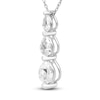 Thumbnail Image 1 of White Lab-Created Sapphire Three-Stone Necklace Sterling Silver 18"