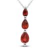 Thumbnail Image 0 of Lab-Created Ruby Three-Stone Necklace Sterling Silver 18"