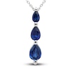 Thumbnail Image 0 of Blue Lab-Created Sapphire Three-Stone Necklace Sterling Silver 18"