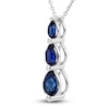 Thumbnail Image 1 of Blue Lab-Created Sapphire Three-Stone Necklace Sterling Silver 18"