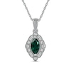 Thumbnail Image 0 of Lab-Created Emerald & White Lab-Created Sapphire Necklace Sterling Silver 18"