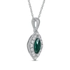 Thumbnail Image 1 of Lab-Created Emerald & White Lab-Created Sapphire Necklace Sterling Silver 18"