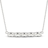 Thumbnail Image 0 of White Lab-Created Sapphire Bar Necklace Sterling Silver 18"