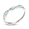 Thumbnail Image 1 of Lab-Created Emerald Criss Cross Ring Sterling Silver