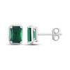 Thumbnail Image 0 of Lab-Created Emerald Earrings Sterling Silver